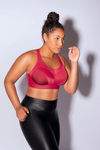 Parfait Padded Racerback Sports Bra - Rumba Red and Cherry — thumbnail 4